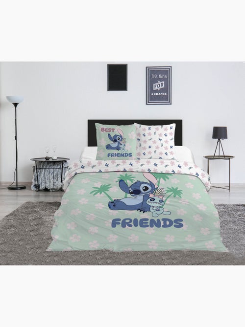 Parure de Lit Stitch Disney 200x200 cm + 2 Taies 65x65 cm Polycoton - Kiabi