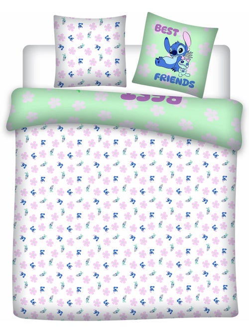 Parure de Lit Stitch Disney 200x200 cm + 2 Taies 65x65 cm Polycoton - Kiabi