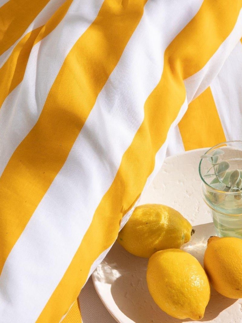 Parure de lit SUMMER STRIPES Jaune - Kiabi