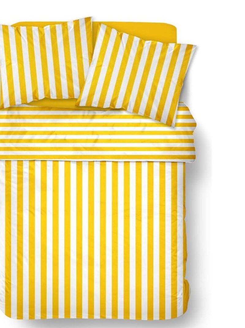 Parure de lit SUMMER STRIPES Jaune - Kiabi