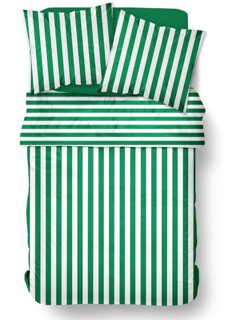 Parure de lit SUMMER STRIPES Vert - Kiabi