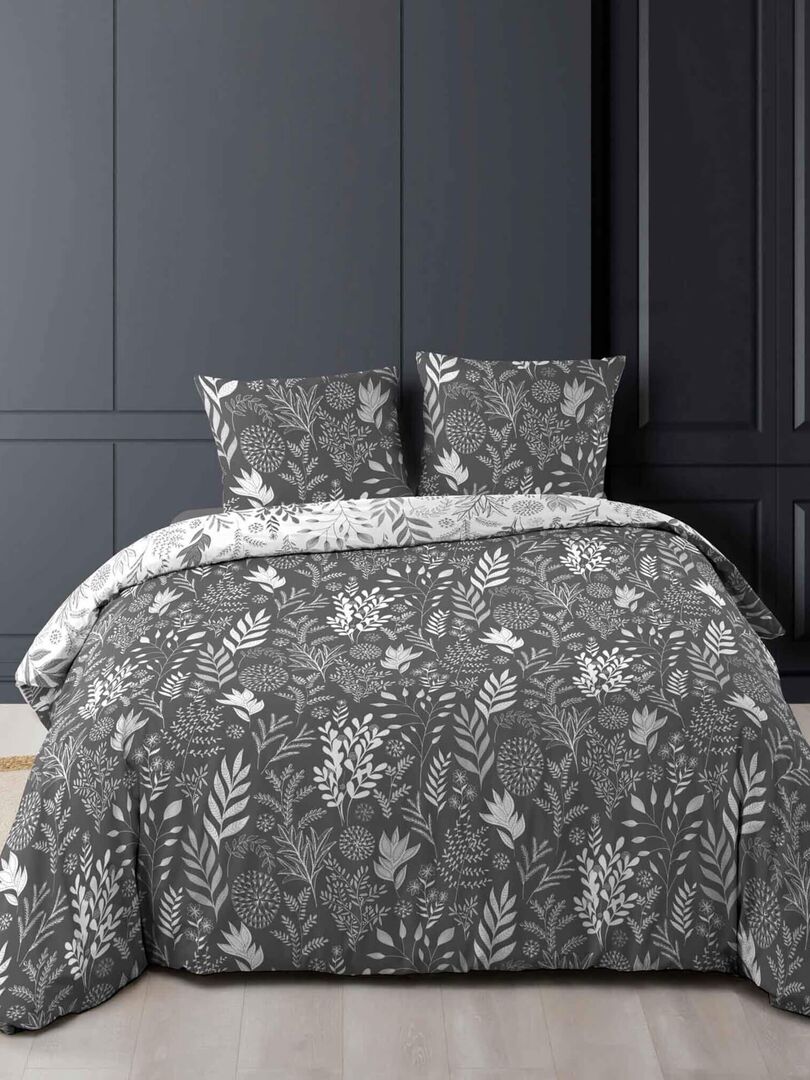 Parure de lit SUZANNE gris anthracite - Kiabi