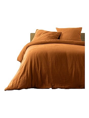 Housse de couette + 2 taies Gaze de coton Collection Couleurs