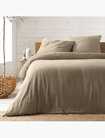 Housse de couette + 2 taies Gaze de coton Collection Couleurs