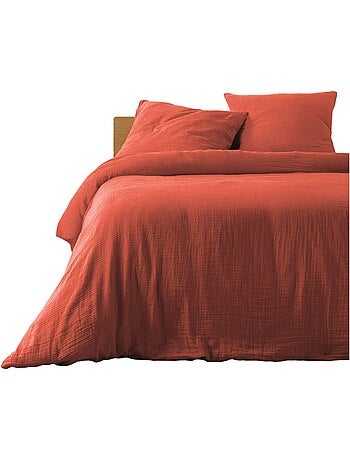 Housse de couette + 2 taies Gaze de coton Collection Couleurs