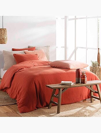 Housse de couette + 2 taies Gaze de coton Collection Couleurs