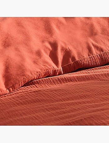 Housse de couette + 2 taies Gaze de coton Collection Couleurs