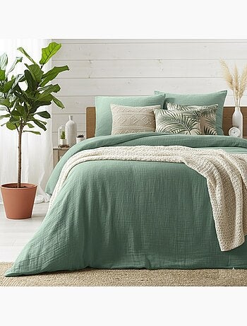 Housse de couette + 2 taies Gaze de coton Collection Couleurs