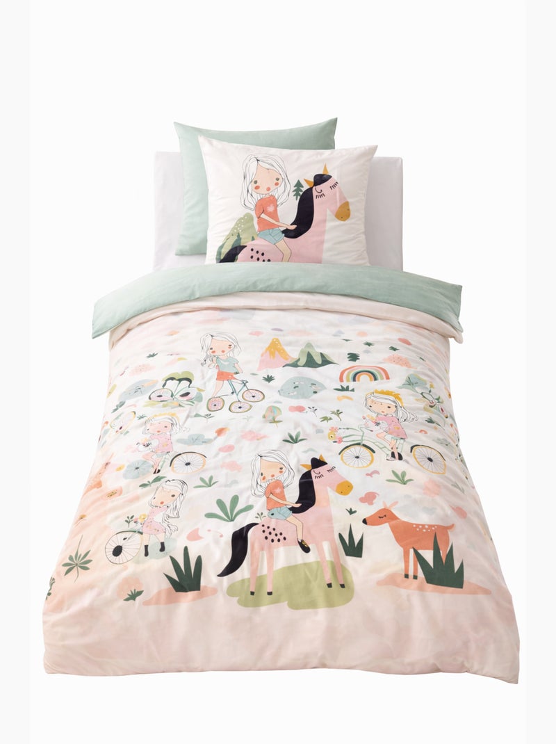 Parure de lit TESS RANDO, Rose, Coton, 140x200cm Rose - Kiabi