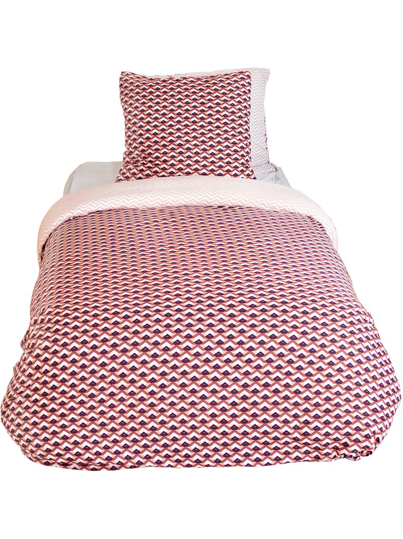Parure de lit TIAGOH microfibre Blanc Rouge - Kiabi