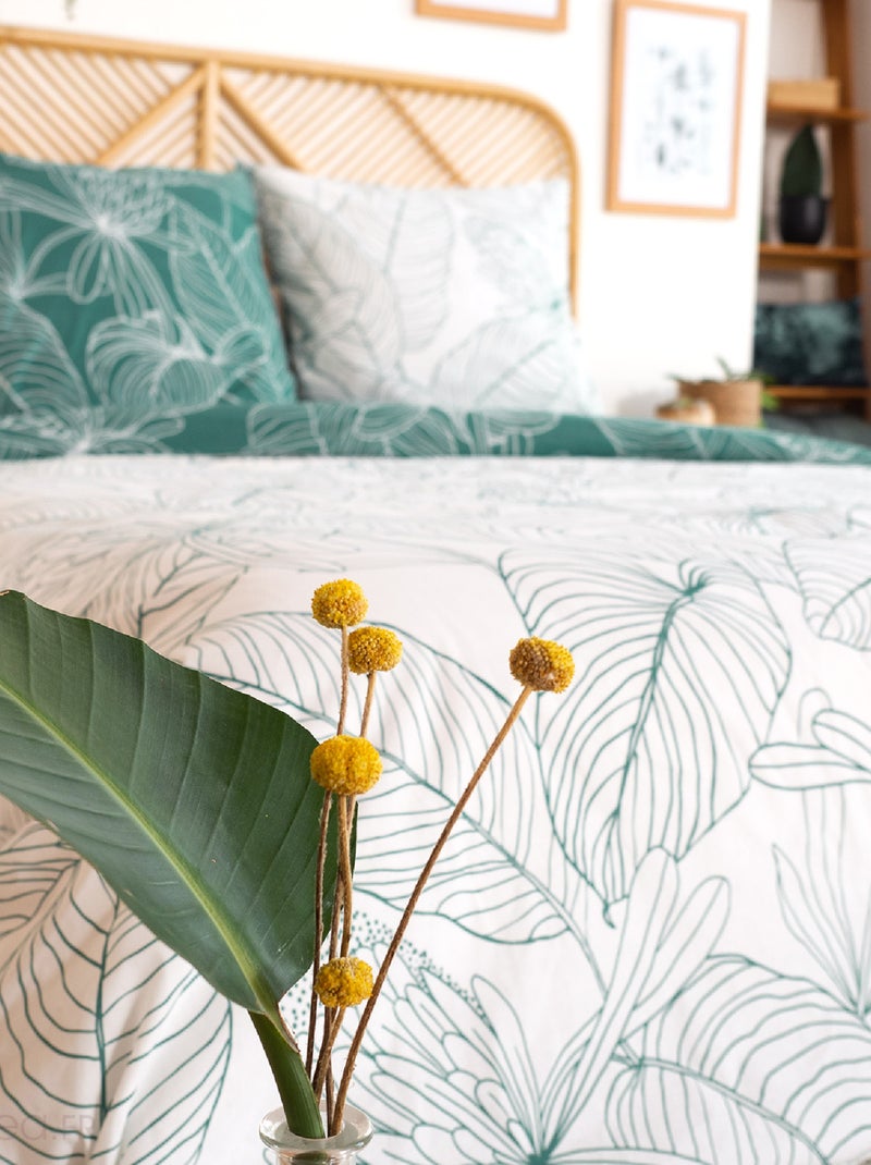 Parure de lit TILDA en coton BCI adouci Vert - Kiabi
