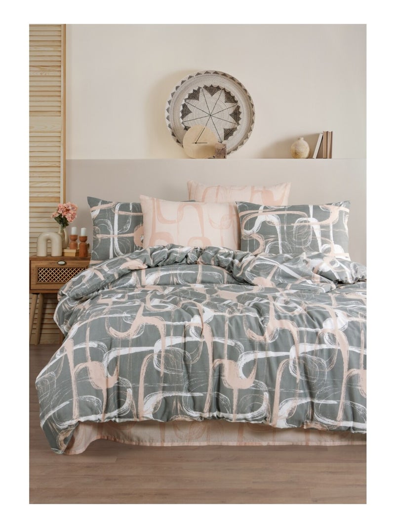 Parure de lit TROY Gris Saumon Gris - Kiabi