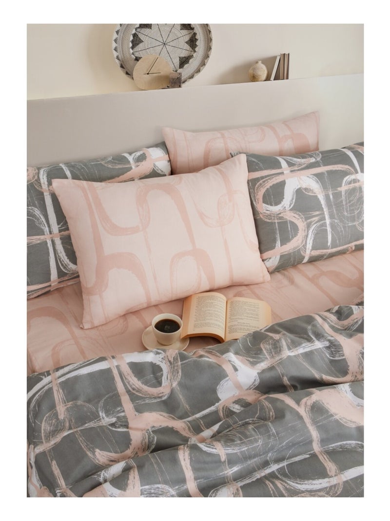 Parure de lit TROY Gris Saumon Gris - Kiabi