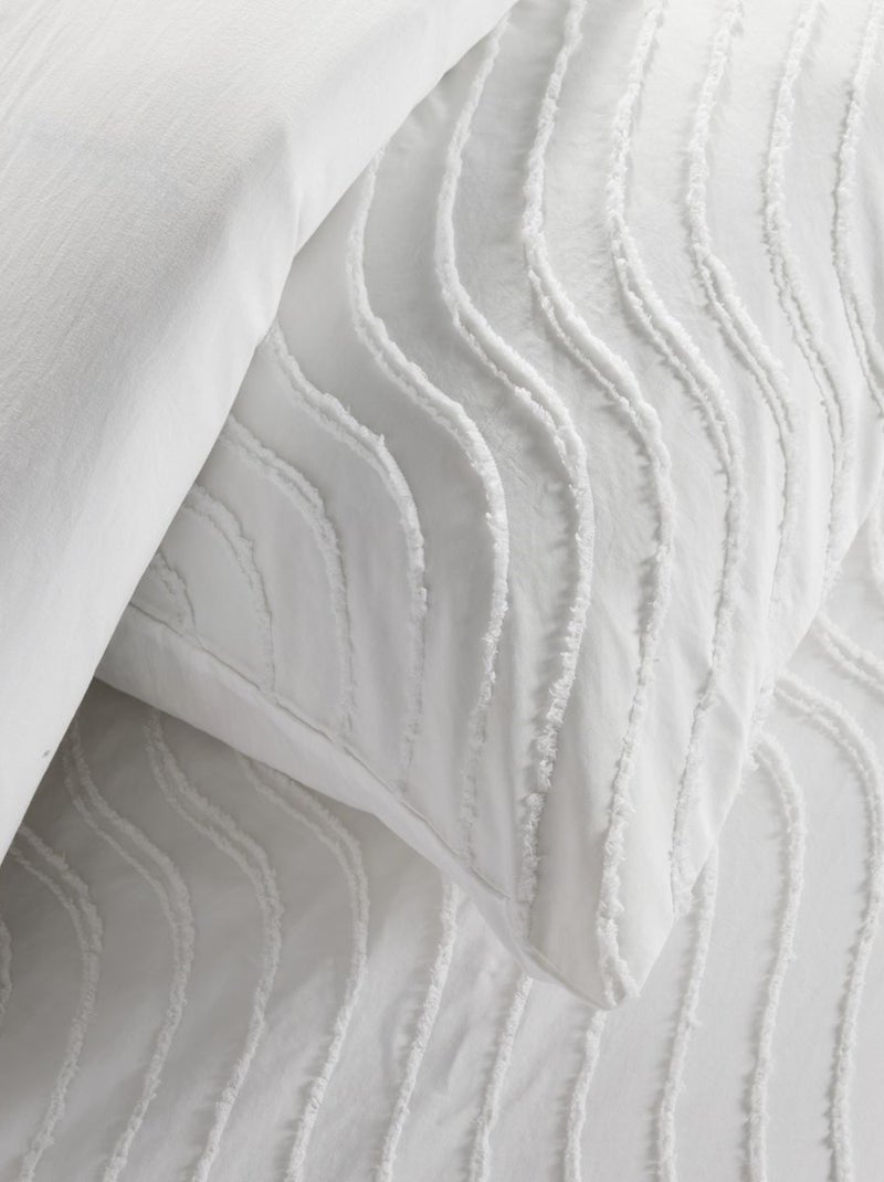 Parure de lit tufté Graphique ESSENTIAL Blanc - Kiabi