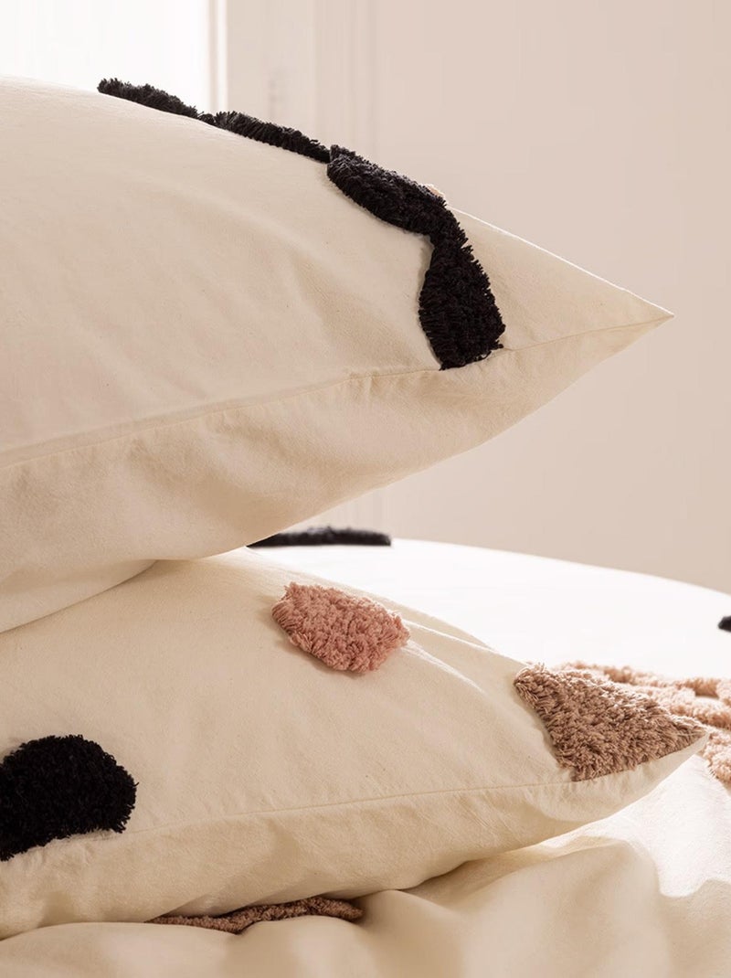 Parure de lit tufté motif wavy en relief Beige clair - Kiabi