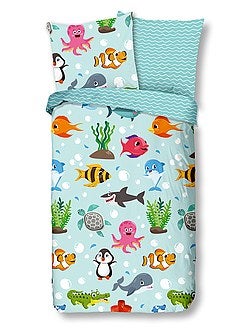 Parure de lit une personne 'monde marin' - Kiabi