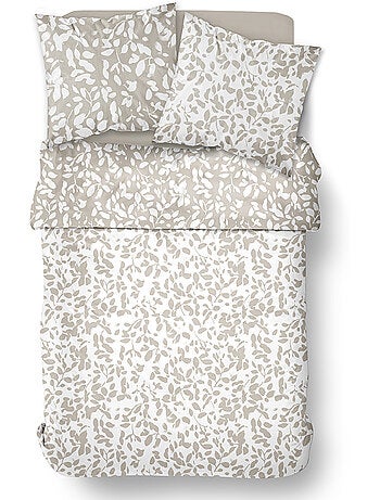 Parure de lit uni 1 personne imprimé + Drap Housse COCON