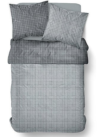 Parure de lit uni 1 personne imprimé + Drap Housse COCON