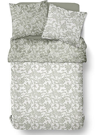Parure de lit uni 1 personne imprimé + Drap Housse COCON