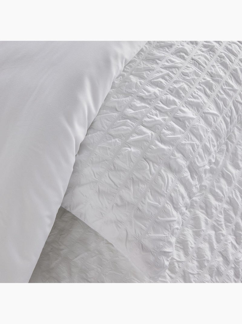 Parure de lit uni 2 personnes Seersucker COCON Blanc - Kiabi
