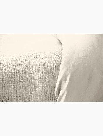 Parure de lit uni gaze de coton - blanc - 140x200 / blanc