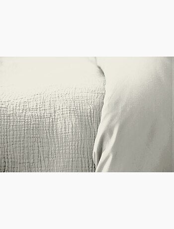 Parure de lit uni gaze de coton - blanc - 140x200 / blanc