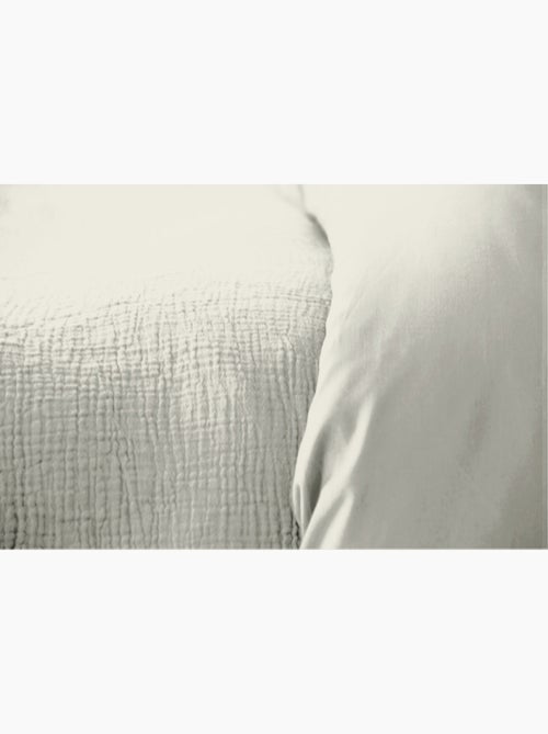 Parure de lit uni gaze de coton - gris - 240x220 / gris - Kiabi Parure de lit uni gaze de coton - gris - 240x220 / gris - Kiabi