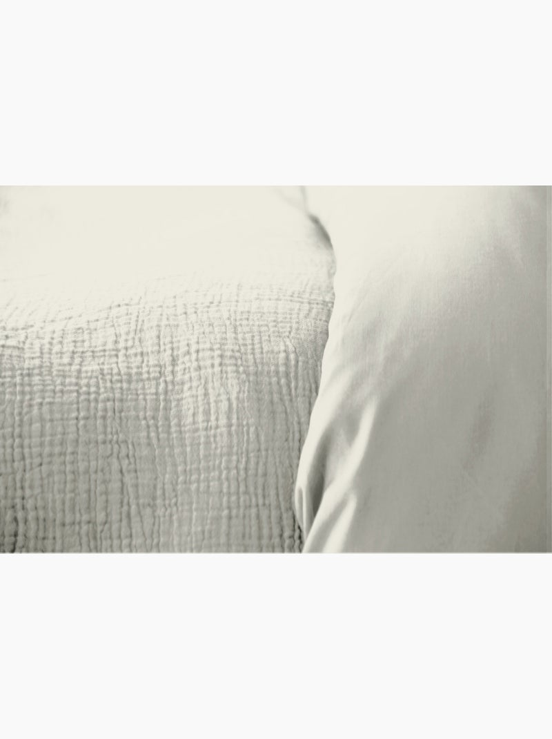 Parure de lit uni gaze de coton - gris - 240x220 / gris Gris - Kiabi