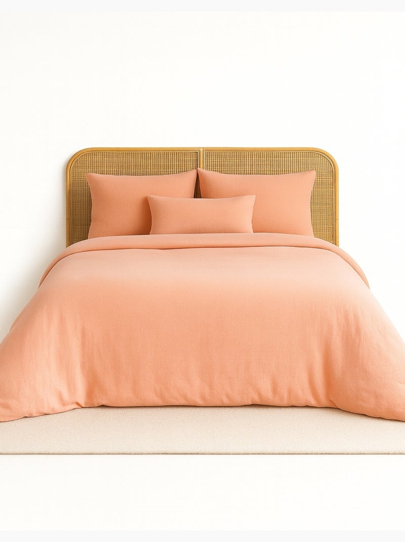 Parure de lit UNI Gaze de Coton Orange - Kiabi