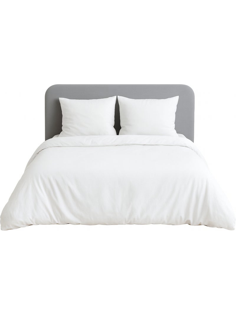 Parure de lit UNI Micro Lavée - 140x200 / Vert gris anthracite - Kiabi