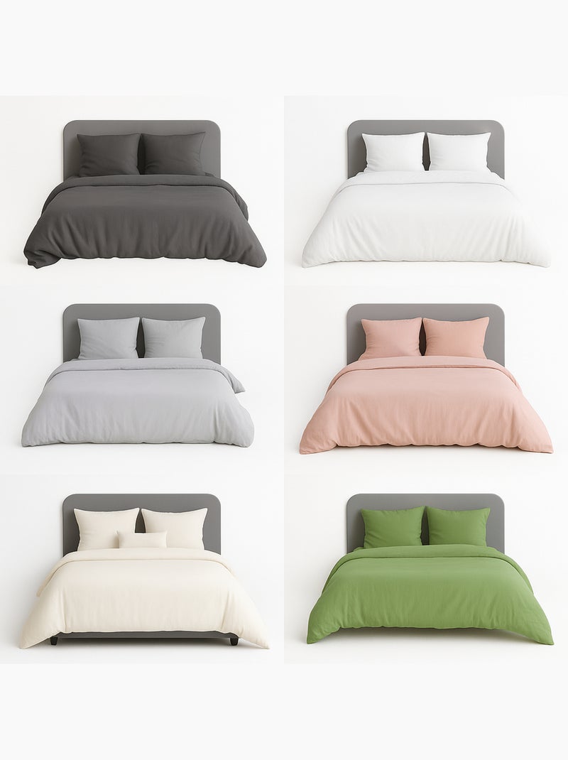 Parure de lit UNI Micro Lavée Blanc - Kiabi