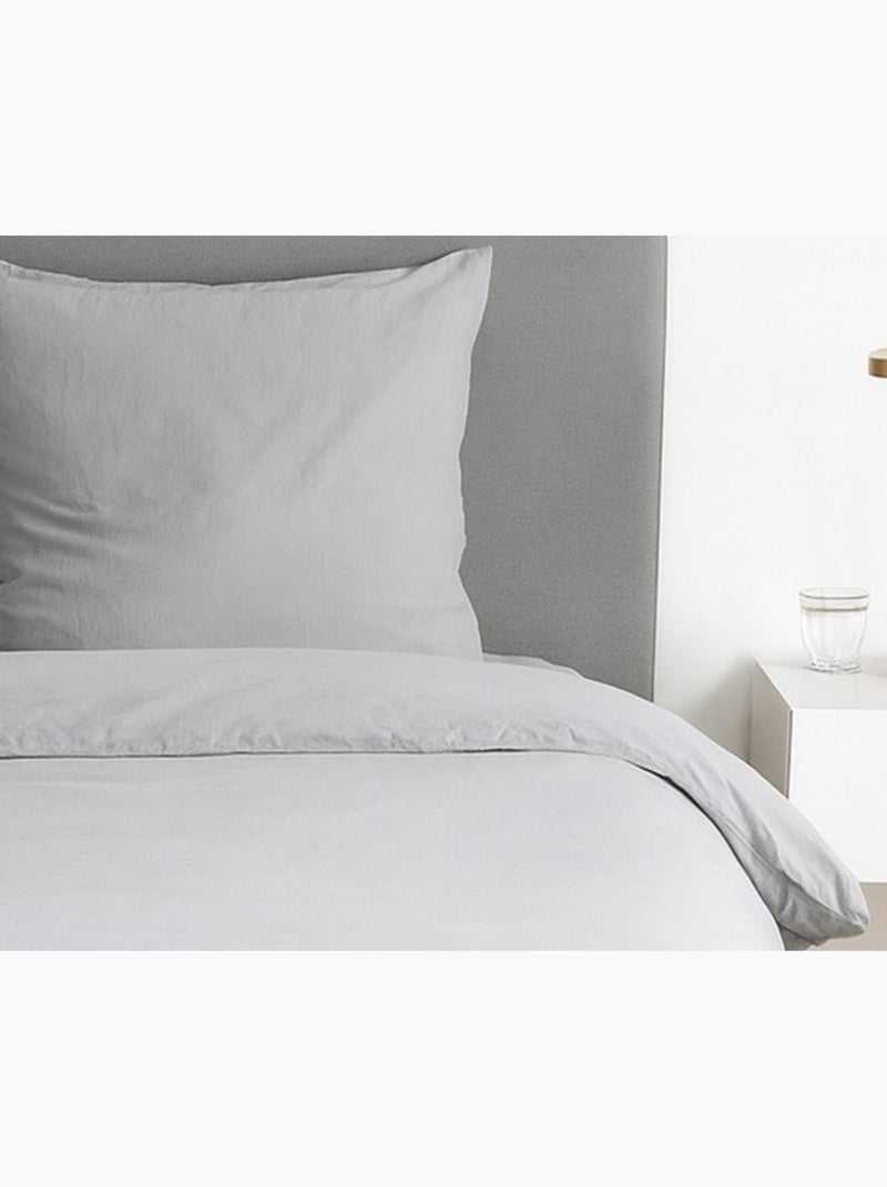 Parure de lit UNI Micro Lavée Gris - Kiabi
