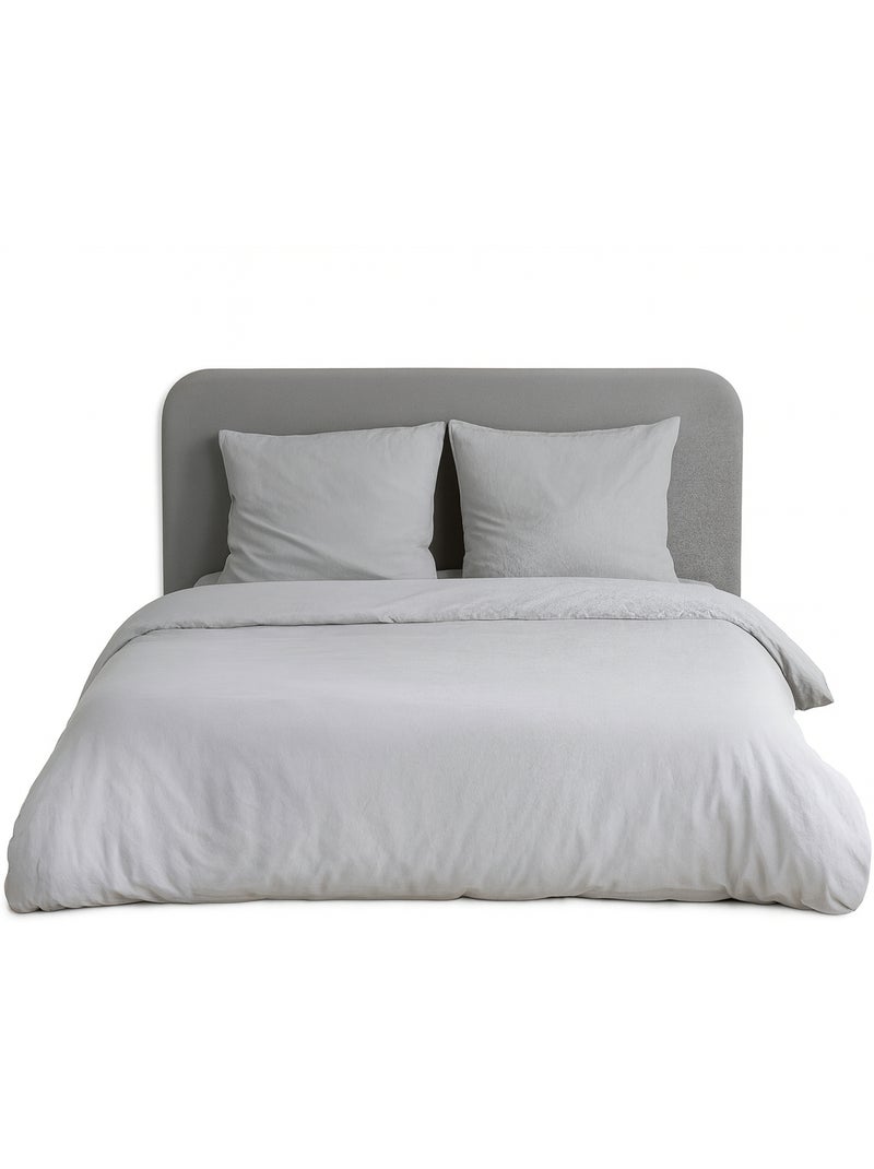 Parure de lit UNI Micro Lavée Gris - Kiabi