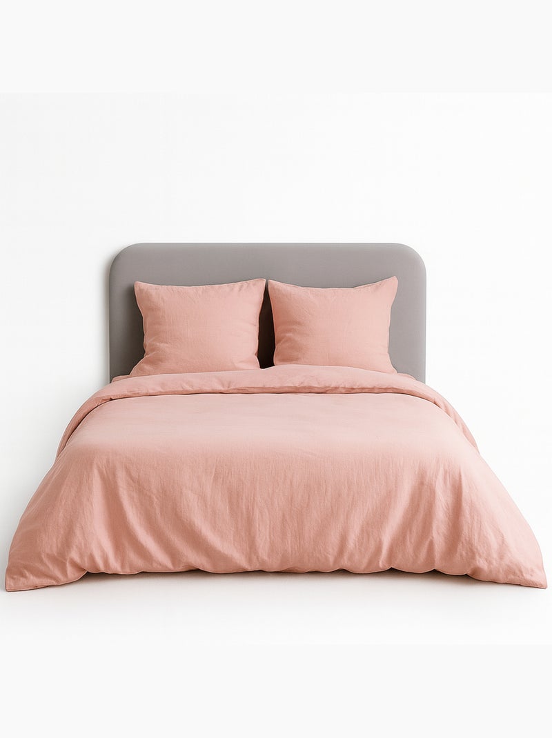 Parure de lit UNI Micro Lavée Rose - Kiabi