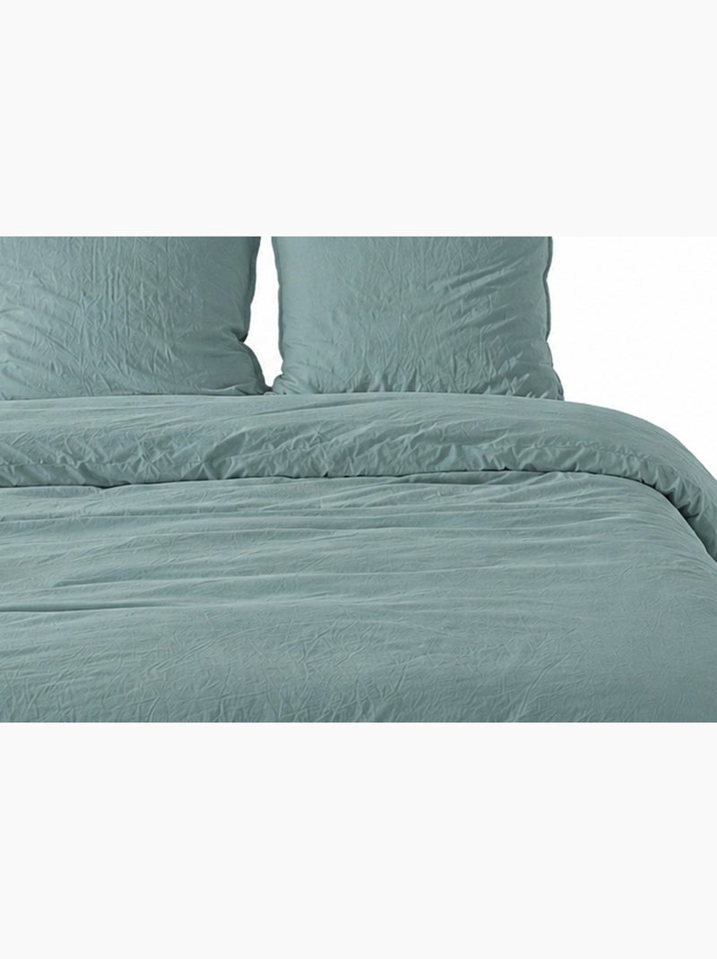 Parure de lit UNI Micro Lavée Vert émeraude - Kiabi