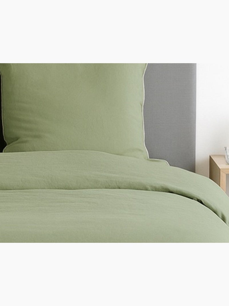 Parure de lit UNI Micro Lavée Vert - Kiabi