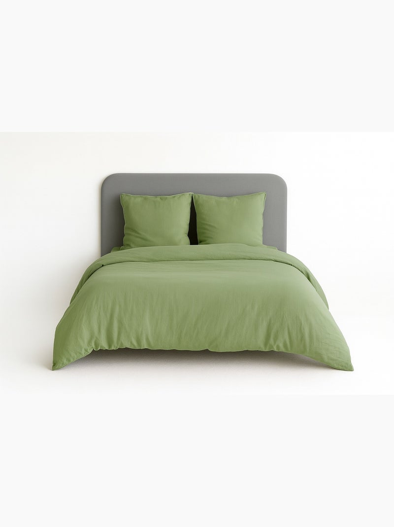 Parure de lit UNI Micro Lavée Vert - Kiabi