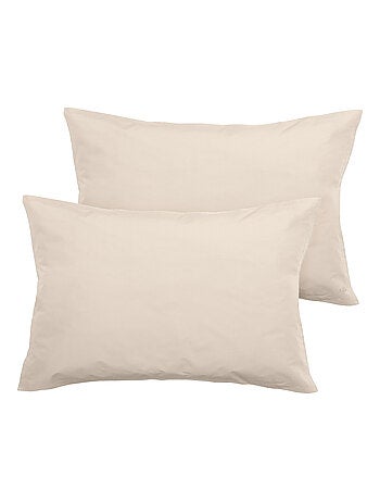 Parure de lit uni percale de coton MANOIR Taie 50x70 cm