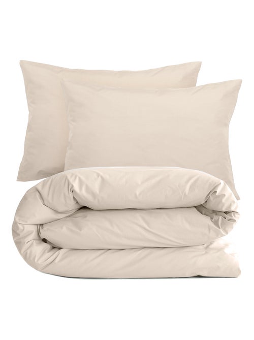 Parure de lit uni percale de coton MANOIR Taie 50x70 cm - Kiabi