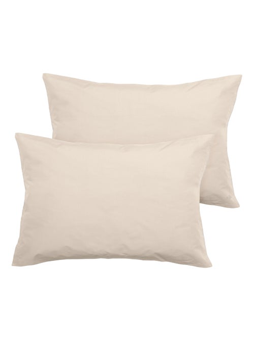 Parure de lit uni percale de coton MANOIR Taie 50x70 cm - Kiabi