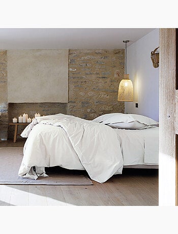Parure de lit uni percale de coton MANOIR Taie 50x70 cm