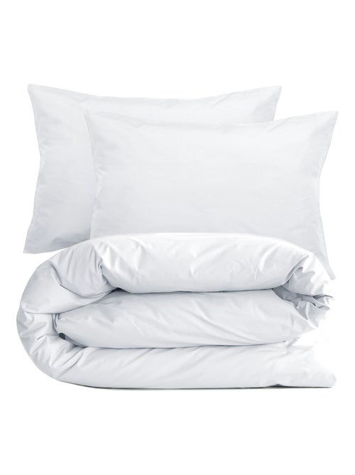 Parure de lit uni percale de coton MANOIR Taie 50x70 cm - Kiabi