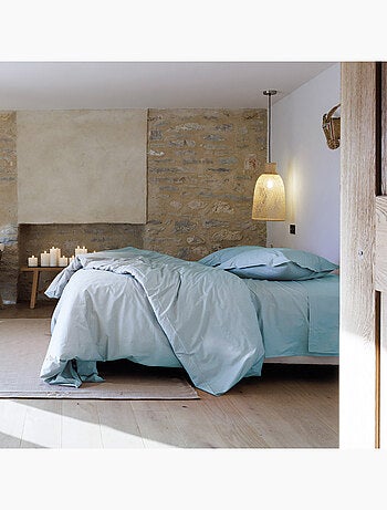 Parure de lit uni percale de coton MANOIR Taie 50x70 cm