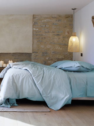 Parure de lit uni percale de coton MANOIR Taie 50x70 cm