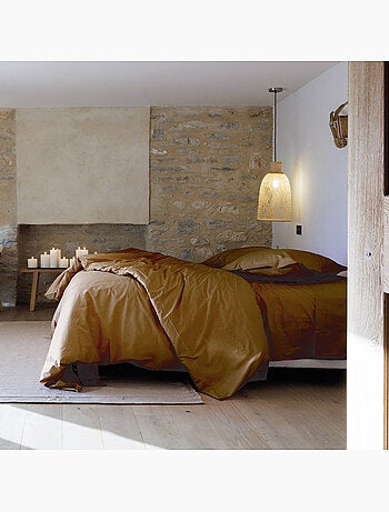 Parure de lit uni percale de coton MANOIR Taie 50x70 cm