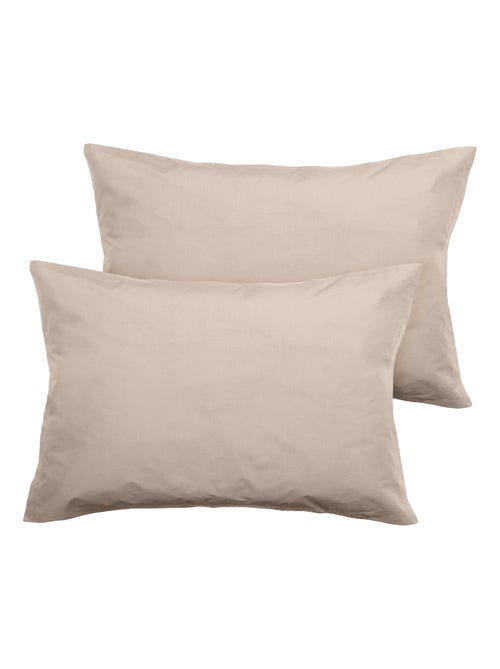 Parure de lit uni percale de coton MANOIR Taie 50x70 cm - Kiabi
