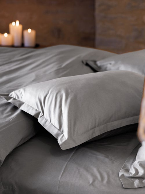Parure de lit uni percale de coton MANOIR Taie 50x70 cm - Kiabi