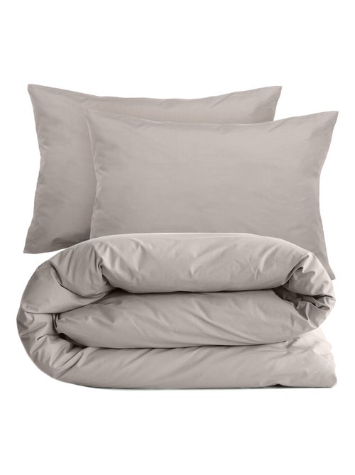 Parure de lit uni percale de coton MANOIR Taie 50x70 cm - Kiabi