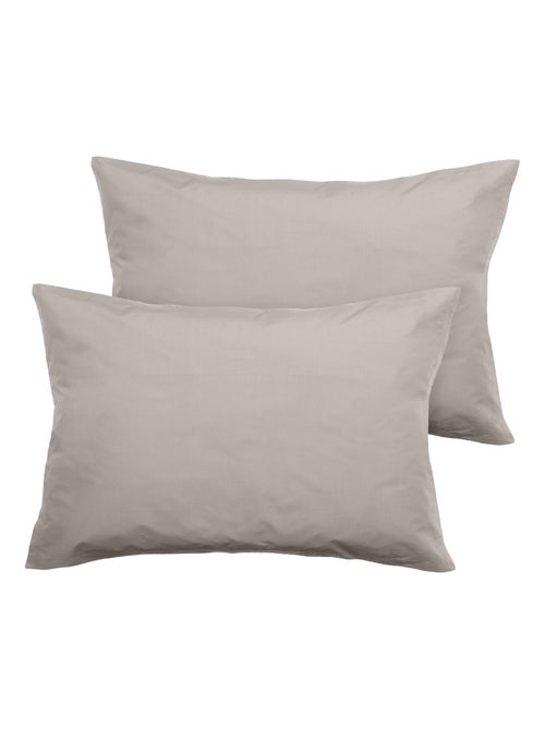 Parure de lit uni percale de coton MANOIR Taie 50x70 cm - Kiabi
