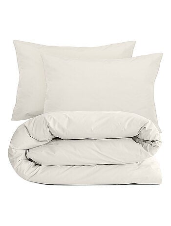Parure de lit uni percale de coton MANOIR Taie 50x70 cm